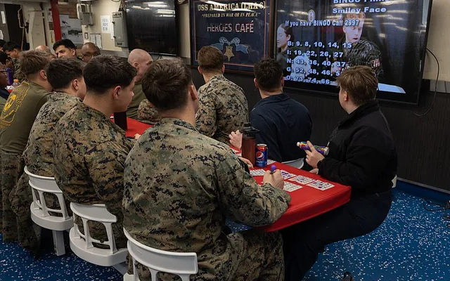 Players marking cards at a bingo night