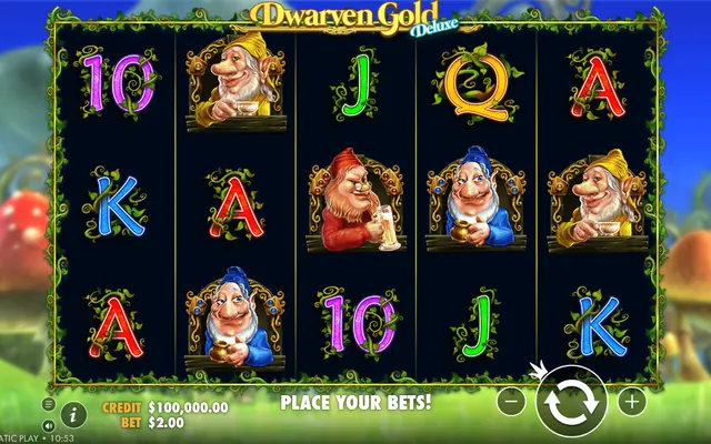 Dwarven Gold Deluxe slot reels, Pragmatic Play demo